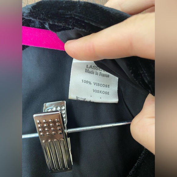 Lasserre Vintage black velvet viscose gothic blazer (S-M) - Picture 4 of 9